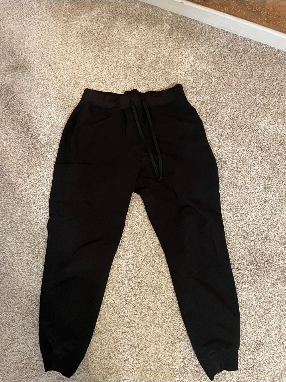 Mandala Black Jogger Scrub Pants Medium Petite